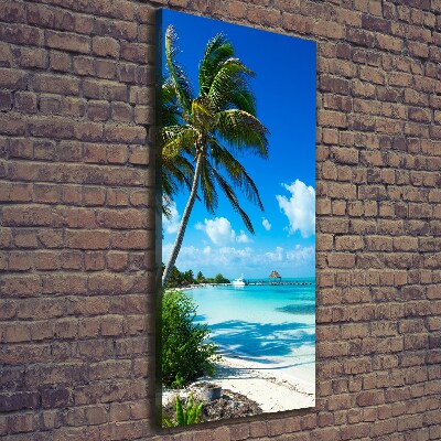 Cuadro moderno en lienzo resistente uv vertical Playa tropical