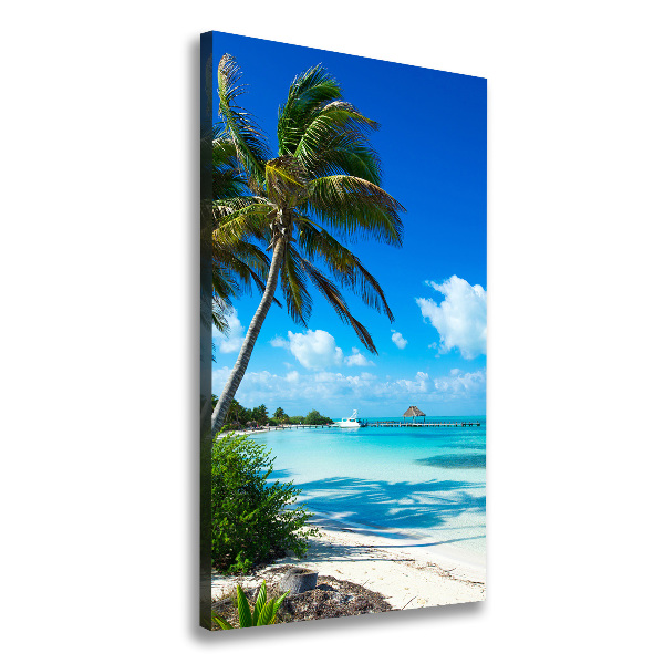 Cuadro moderno en lienzo resistente uv vertical Playa tropical