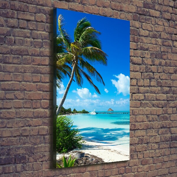 Cuadro moderno en lienzo resistente uv vertical Playa tropical