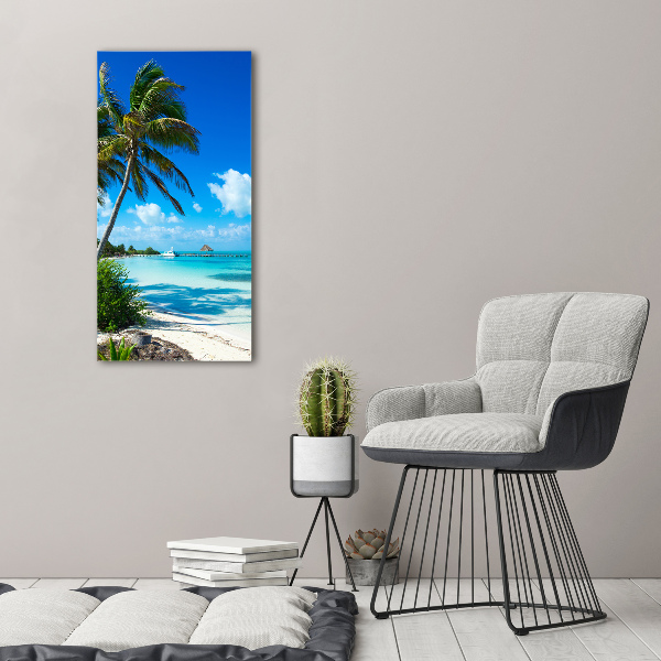 Cuadro moderno en lienzo resistente uv vertical Playa tropical