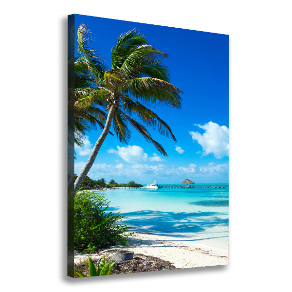 Cuadro moderno en lienzo resistente uv vertical Playa tropical