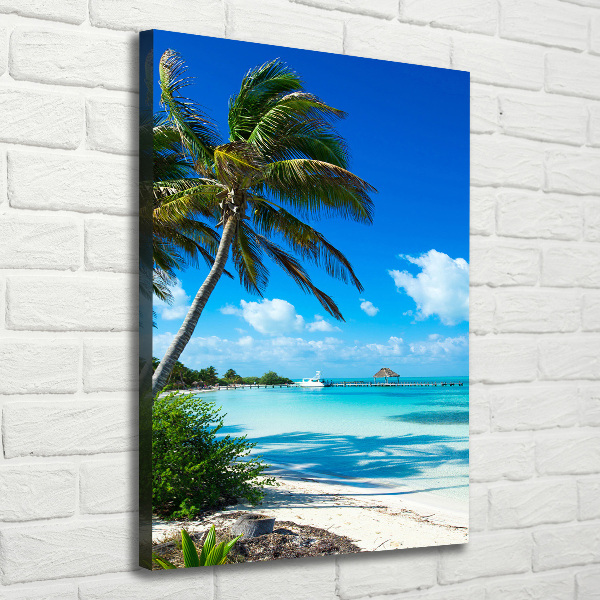 Cuadro moderno en lienzo resistente uv vertical Playa tropical