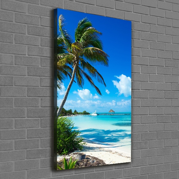 Cuadro moderno en lienzo resistente uv vertical Playa tropical
