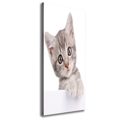 Fotografía en lienzo vertical gato gris