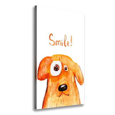 Cuadro canvas decorativo para salón vertical Perro