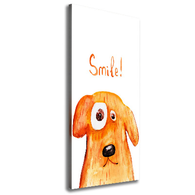 Cuadro canvas decorativo para salón vertical Perro