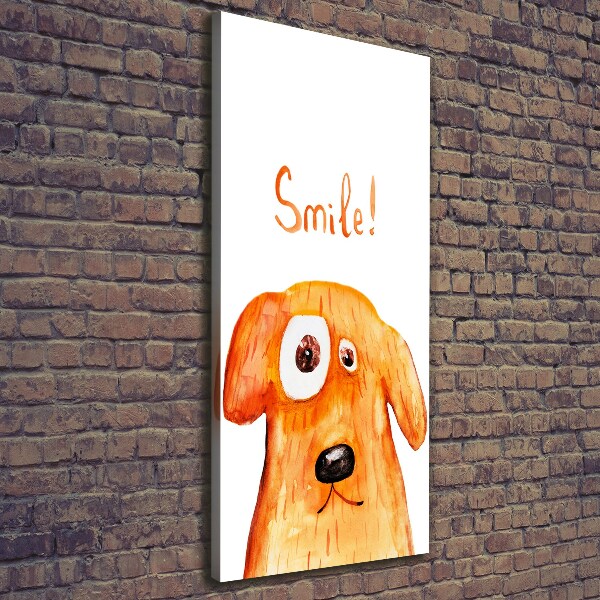 Cuadro canvas decorativo para salón vertical Perro