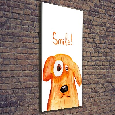 Cuadro canvas decorativo para salón vertical Perro