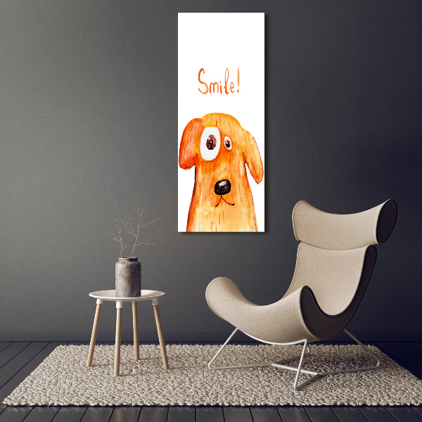 Cuadro canvas decorativo para salón vertical Perro