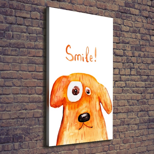 Cuadro canvas decorativo para salón vertical Perro