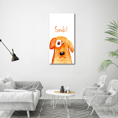 Cuadro canvas decorativo para salón vertical Perro