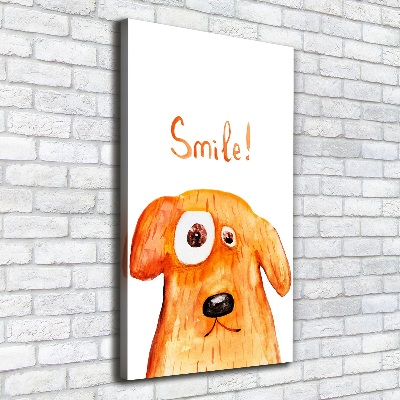 Cuadro canvas decorativo para salón vertical Perro