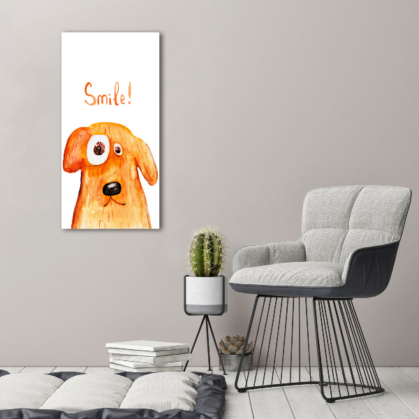 Cuadro canvas decorativo para salón vertical Perro