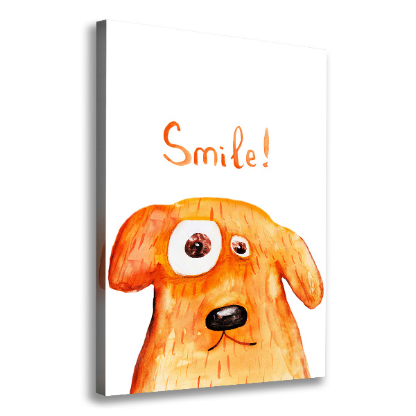 Cuadro canvas decorativo para salón vertical Perro
