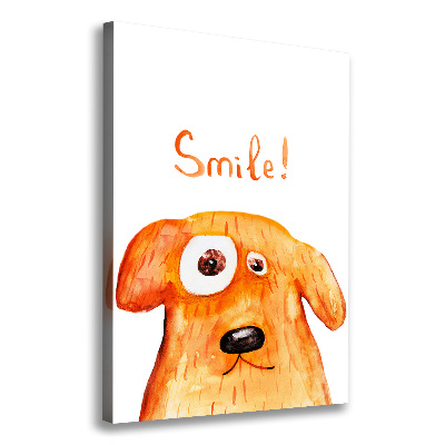 Cuadro canvas decorativo para salón vertical Perro