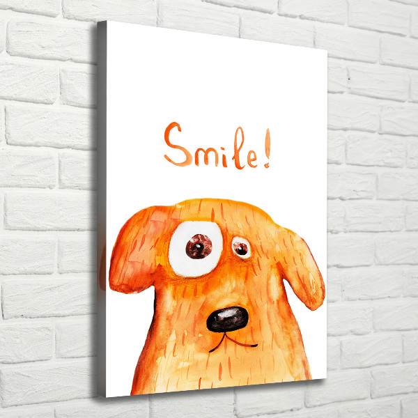 Cuadro canvas decorativo para salón vertical Perro