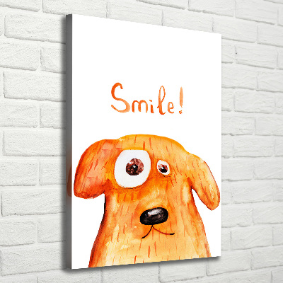 Cuadro canvas decorativo para salón vertical Perro