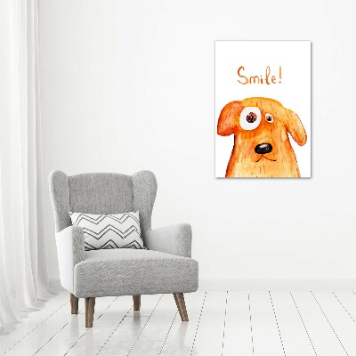 Cuadro canvas decorativo para salón vertical Perro