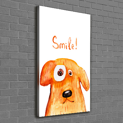 Cuadro canvas decorativo para salón vertical Perro