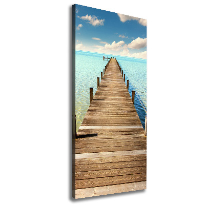 Fotografía en lienzo vertical Muelle de madera
