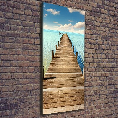 Fotografía en lienzo vertical Muelle de madera