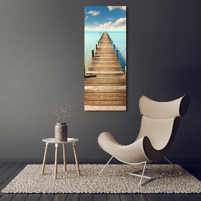 Fotografía en lienzo vertical Muelle de madera