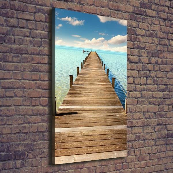 Fotografía en lienzo vertical Muelle de madera