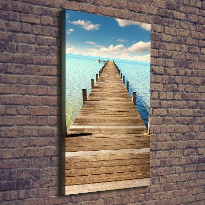 Fotografía en lienzo vertical Muelle de madera