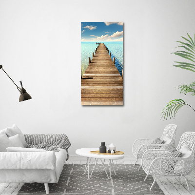Fotografía en lienzo vertical Muelle de madera