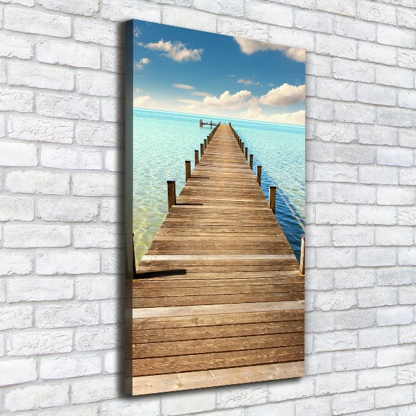 Fotografía en lienzo vertical Muelle de madera
