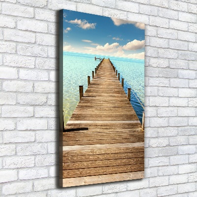 Fotografía en lienzo vertical Muelle de madera