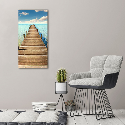 Fotografía en lienzo vertical Muelle de madera
