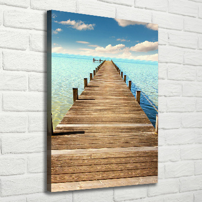 Fotografía en lienzo vertical Muelle de madera