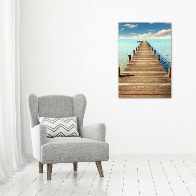Fotografía en lienzo vertical Muelle de madera
