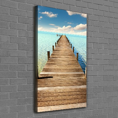 Fotografía en lienzo vertical Muelle de madera
