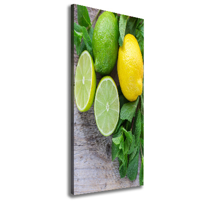 Fotografía en lienzo vertical Limas y limones