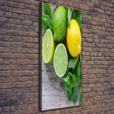 Fotografía en lienzo vertical Limas y limones