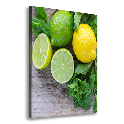 Fotografía en lienzo vertical Limas y limones