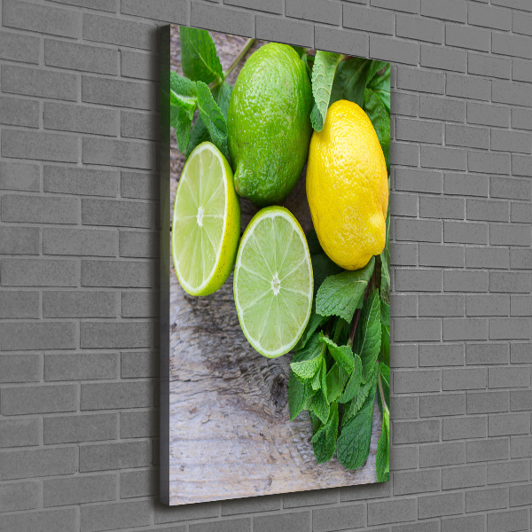 Fotografía en lienzo vertical Limas y limones