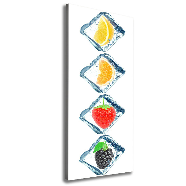 Cuadro moderno en lienzo resistente uv vertical Fruta y hielo