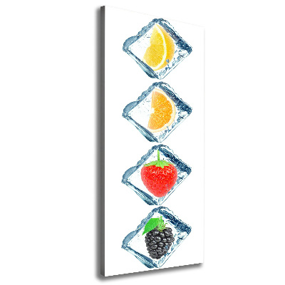 Cuadro moderno en lienzo resistente uv vertical Fruta y hielo