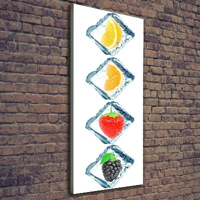 Cuadro moderno en lienzo resistente uv vertical Fruta y hielo