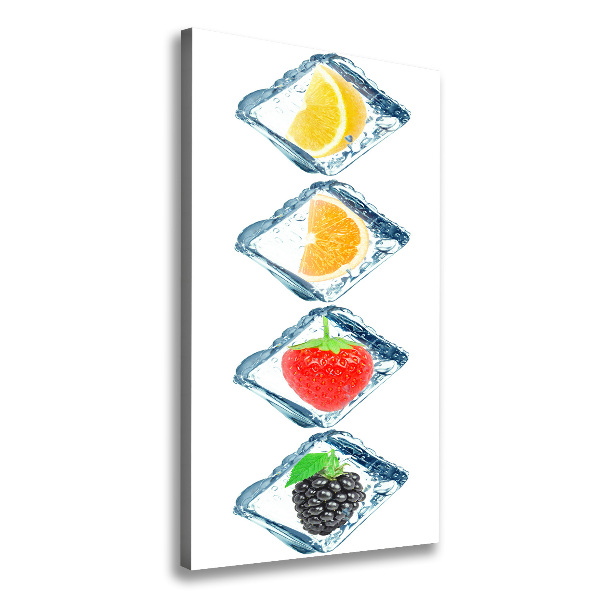 Cuadro moderno en lienzo resistente uv vertical Fruta y hielo
