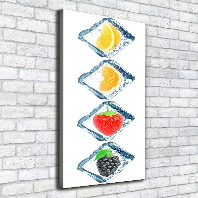 Cuadro moderno en lienzo resistente uv vertical Fruta y hielo