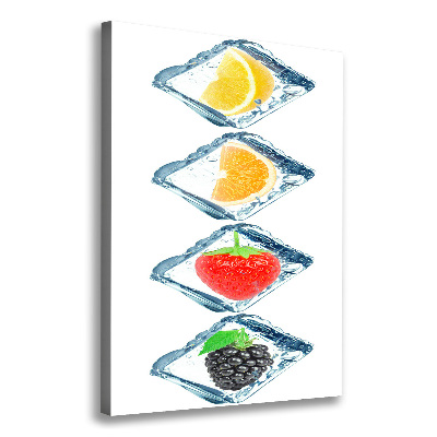 Cuadro moderno en lienzo resistente uv vertical Fruta y hielo