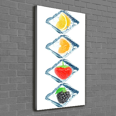 Cuadro moderno en lienzo resistente uv vertical Fruta y hielo