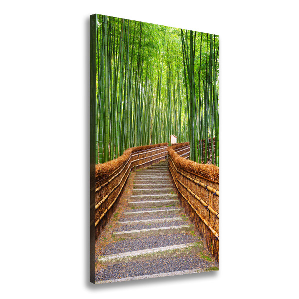 Cuadro moderno en lienzo resistente uv vertical bosque de bambú