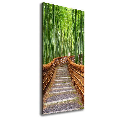 Cuadro moderno en lienzo resistente uv vertical bosque de bambú