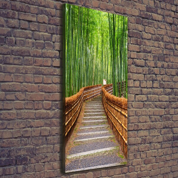 Cuadro moderno en lienzo resistente uv vertical bosque de bambú