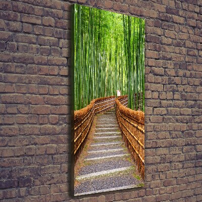 Cuadro moderno en lienzo resistente uv vertical bosque de bambú